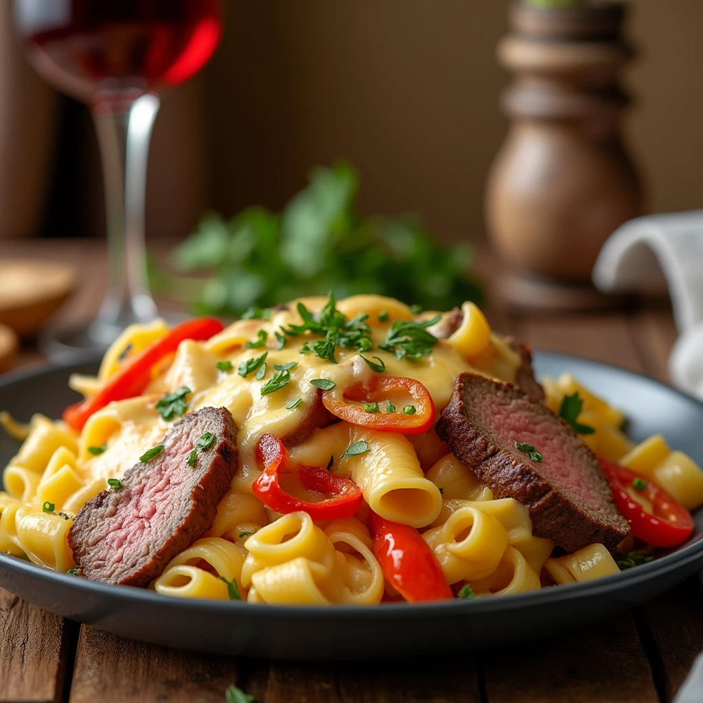 Steak and Cheese Pasta